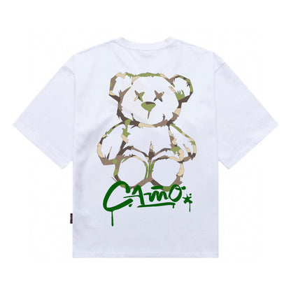 [étiquette d'amour] Camo Bear Print Premium Oversize Tee