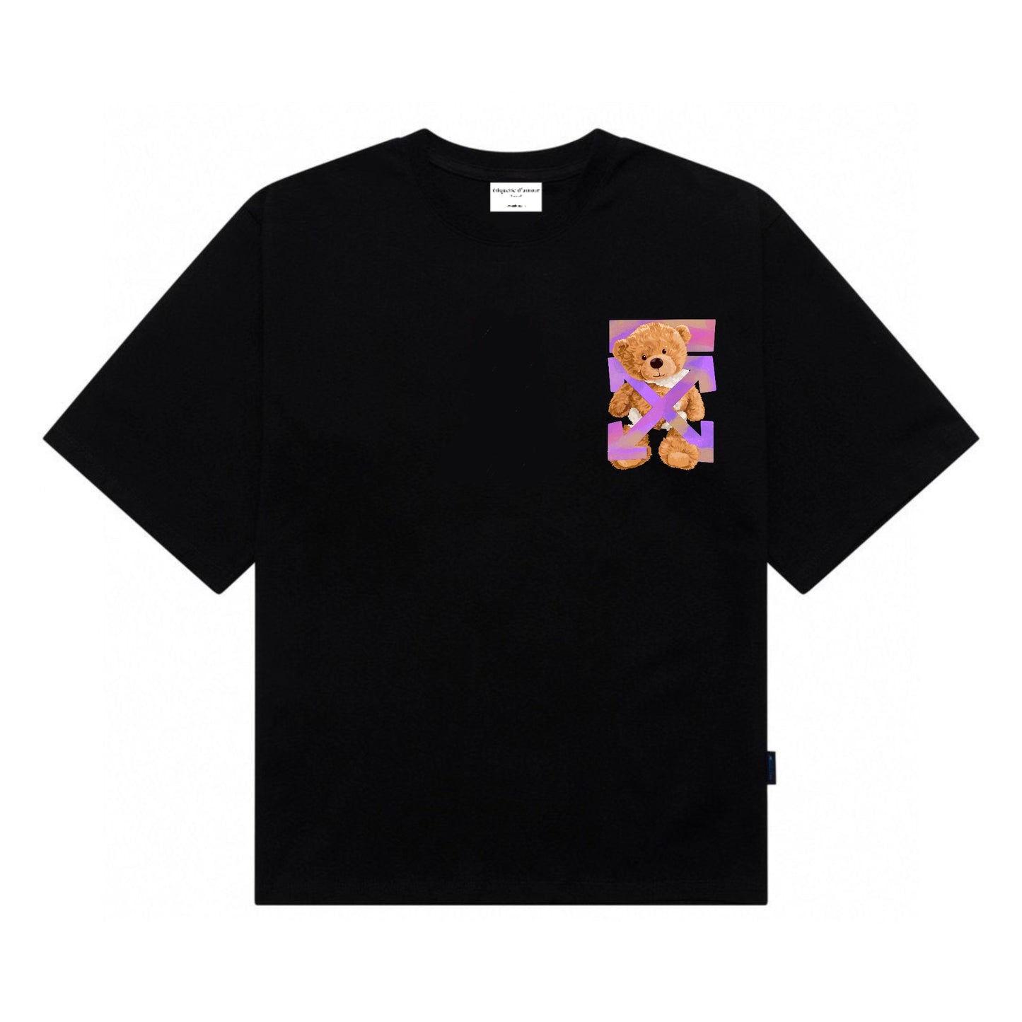 Etiquette Oversized T-Shirt - [0128]  Trapped Broken Teddy Bear