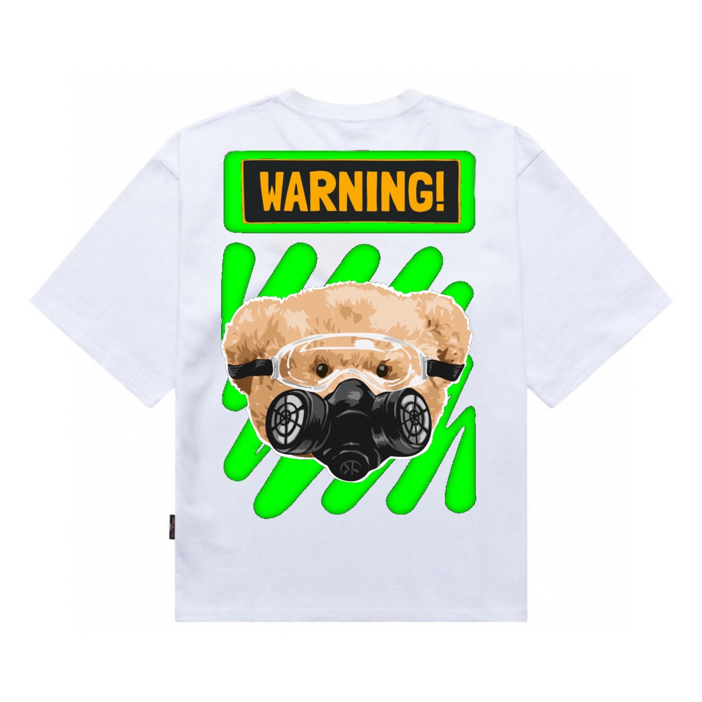 Etiquette Oversized T-Shirt - [0129]  Warning Teddy Bear