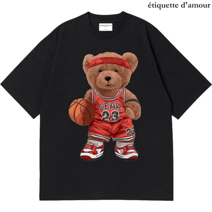 ETDM Unisex Oversized Tee | 0075 | Basketball Teddy Bear
