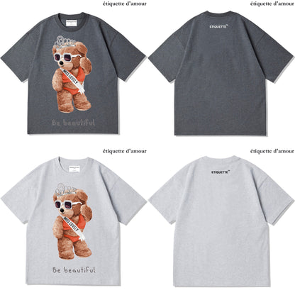 ETDM Unisex Oversized Tee | 0017 | Beauty Queen Teddy Bear