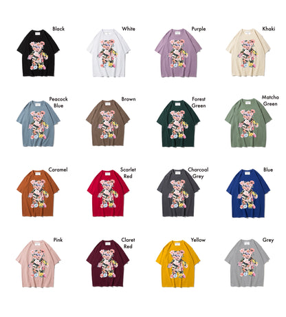 Etiquette Oversized T-Shirt - [0141]  Flowery Bear