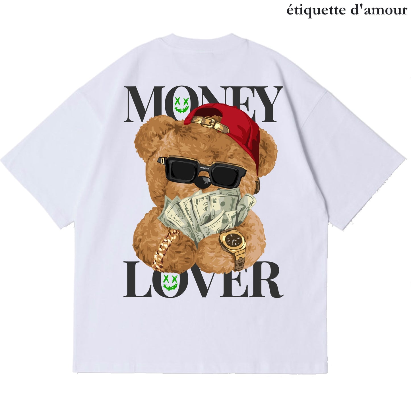 ETDM Unisex Oversized Tee | 0026 | Money Lover Teddy Bear