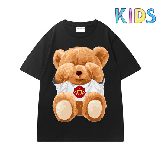 Etiquette Kids T-Shirt - [0012] Shy Manu Teddy Bear