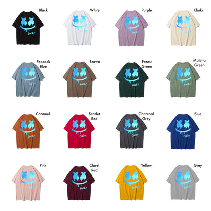 Etiquette Oversized T-Shirt - [0147] Lucky Smiley Blue