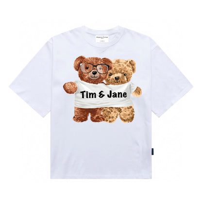 Etiquette Customised Oversized T-Shirt - [0001] Couple Share Tee Bear