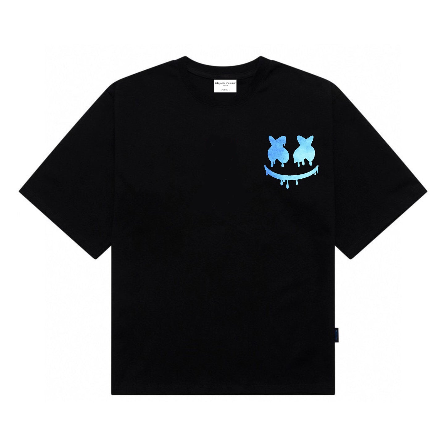 Etiquette Oversized T-Shirt - [0147] Lucky Smiley Blue