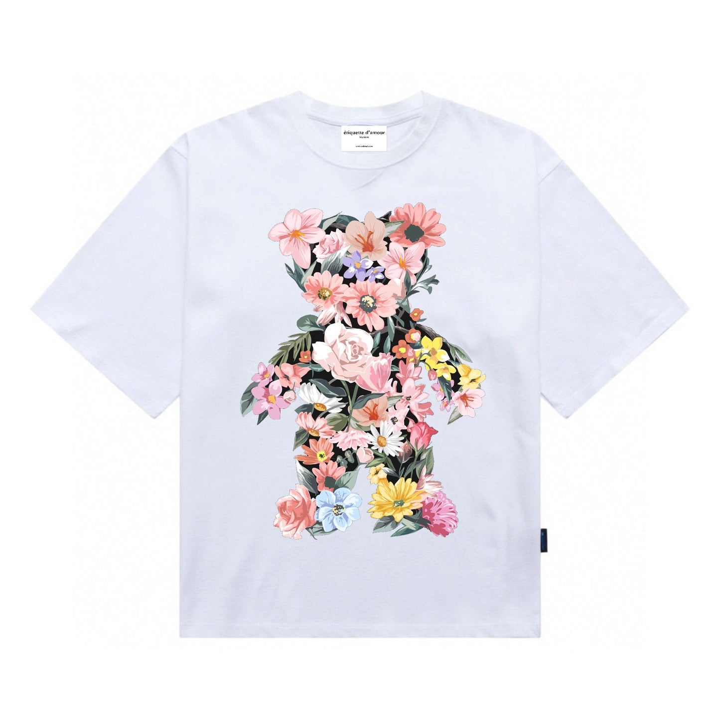 Etiquette Oversized T-Shirt - [0141]  Flowery Bear