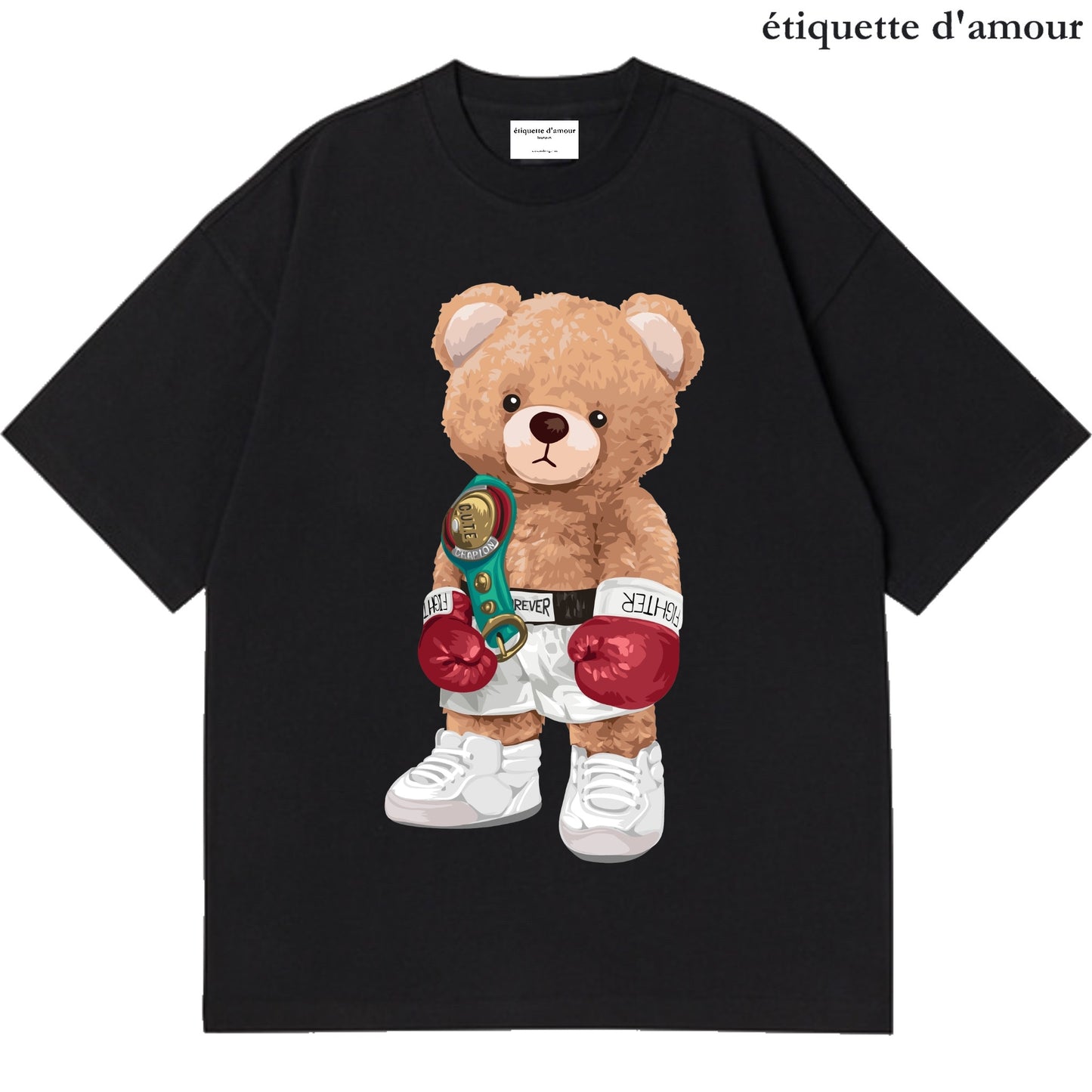 ETDM Unisex Oversized Tee | 0074 | Boxing Teddy Bear