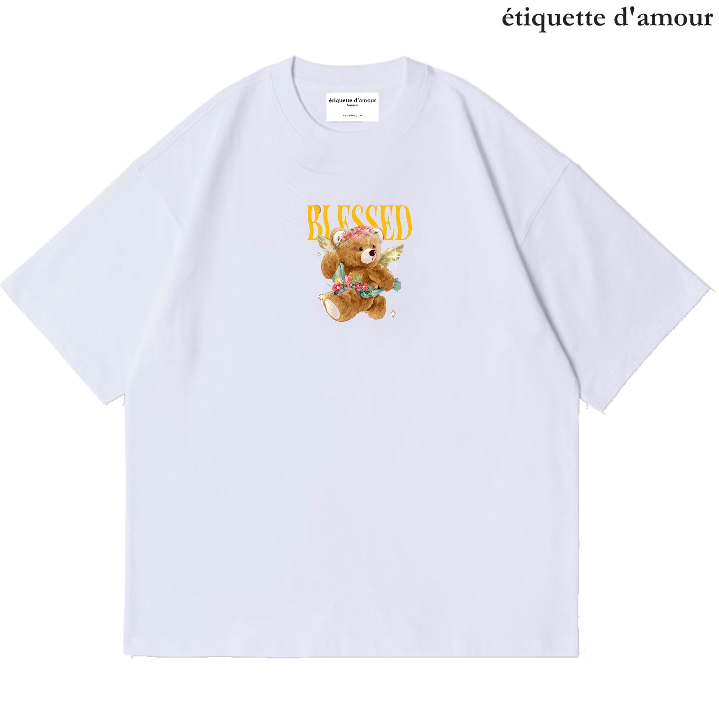 Etiquette Unisex Oversized T-Shirt - 0095 Blessed Angelic Bear