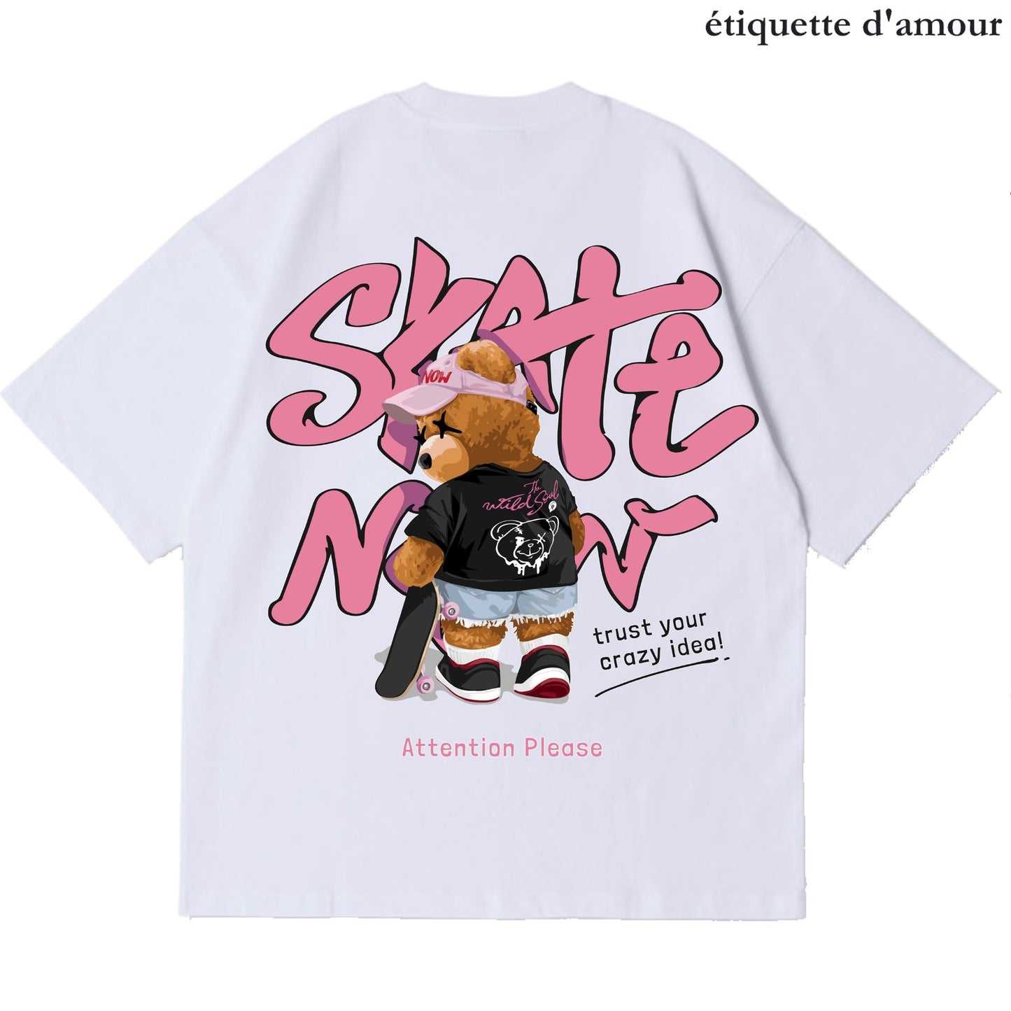 ETDM Unisex Oversized Tee | 0014 | Skate Now Teddy Bear