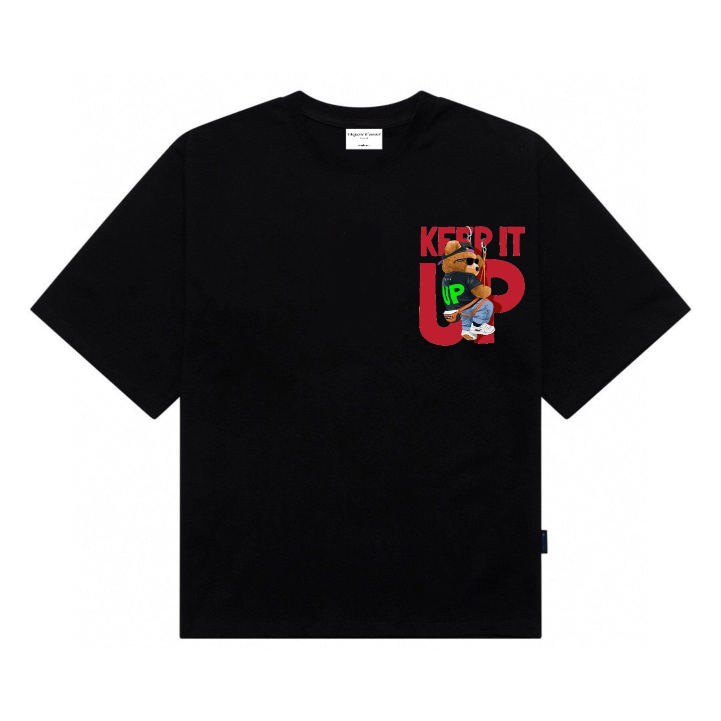Etiquette Unisex Oversized T-Shirt - 0083 Keep It Up Challenge Bear