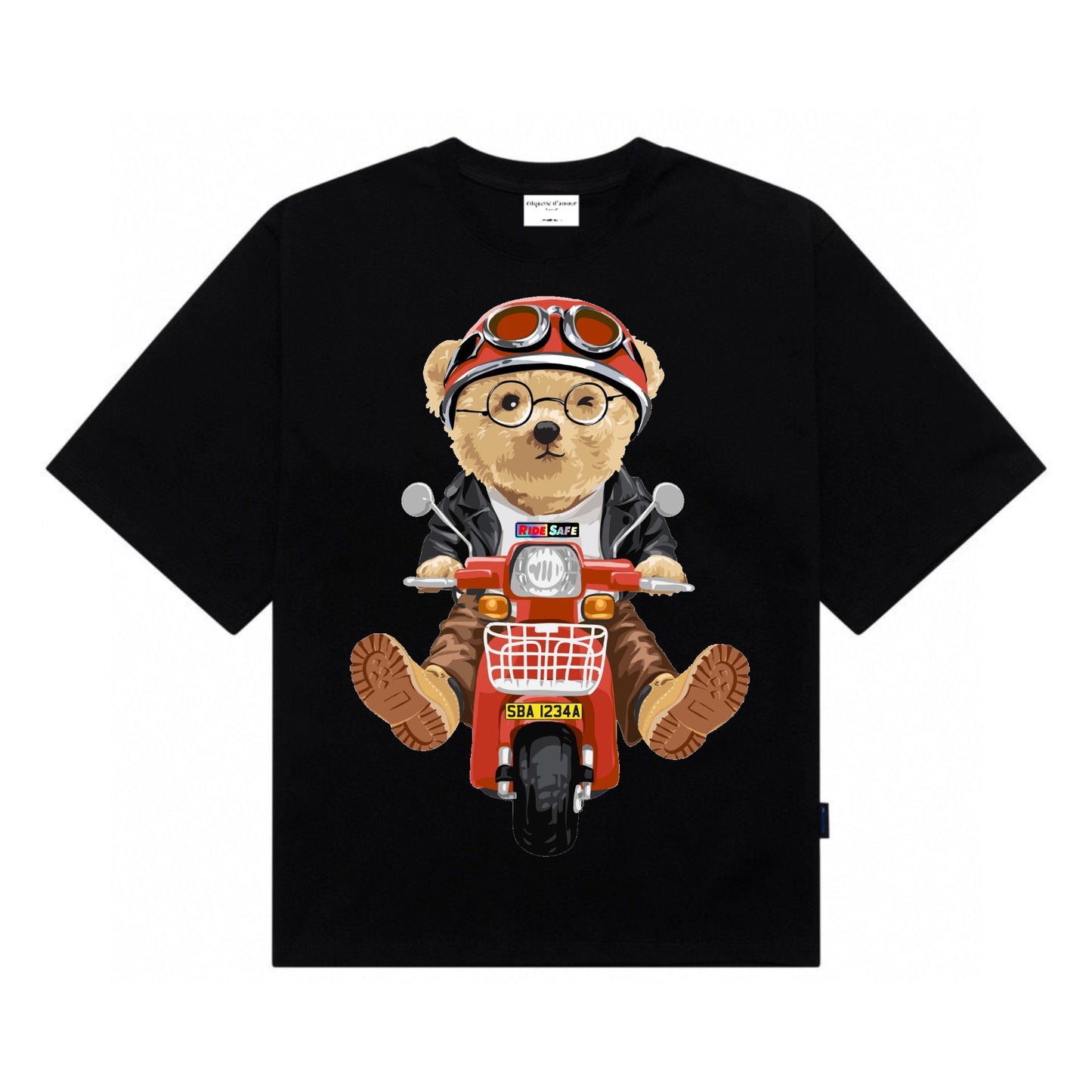 Etiquette Unisex Oversized T-Shirt - 0042 Ride Safe Bear