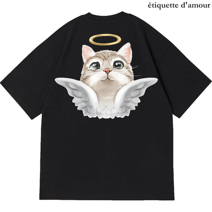 ETDM Unisex Oversized Tee | 0043 | Heavenly Angelic Kitty