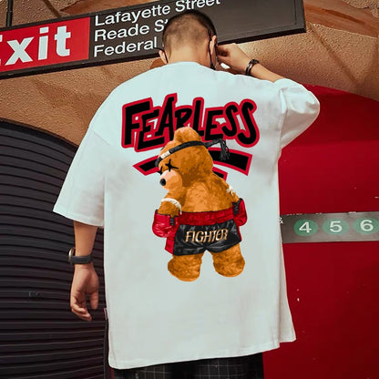 Etiquette Oversized T-Shirt - [0111] Fearless Fighter Bear