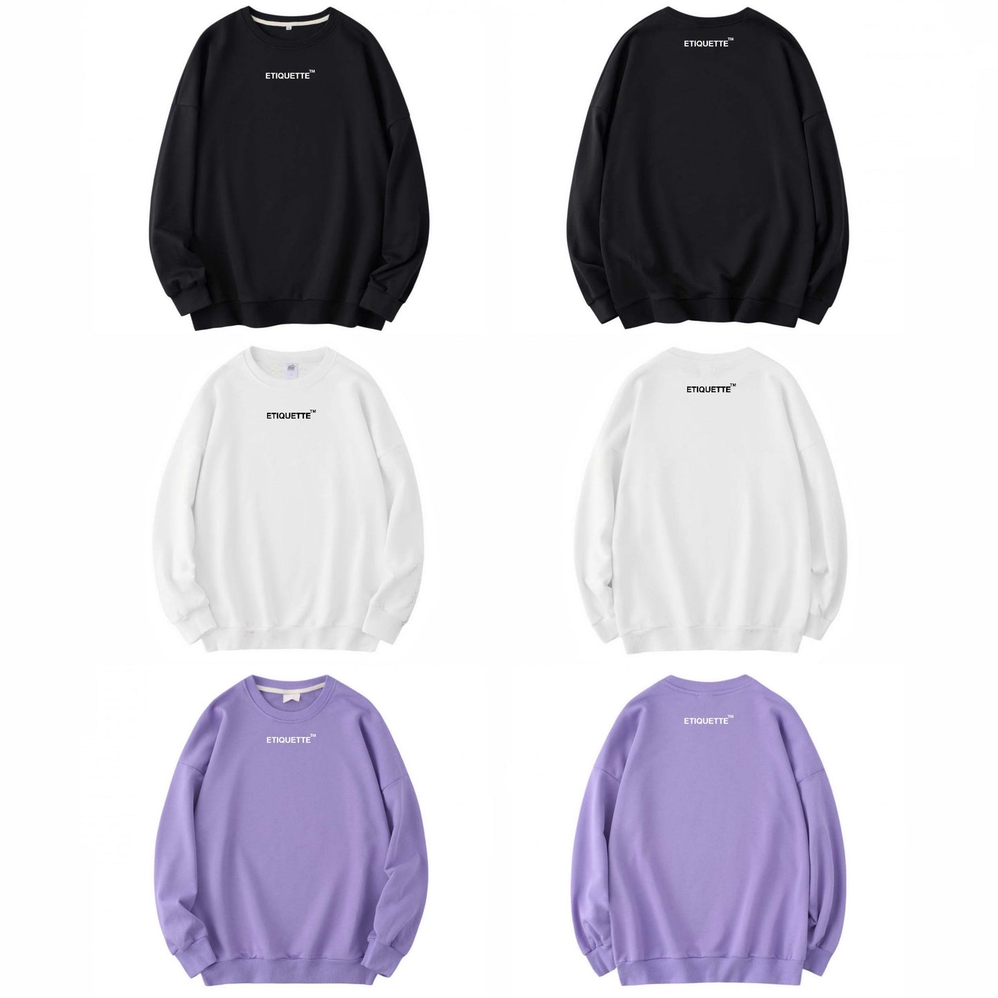 ETDM Unisex Long Sleeve Sweat Shirt | 0036 | Basic Essential