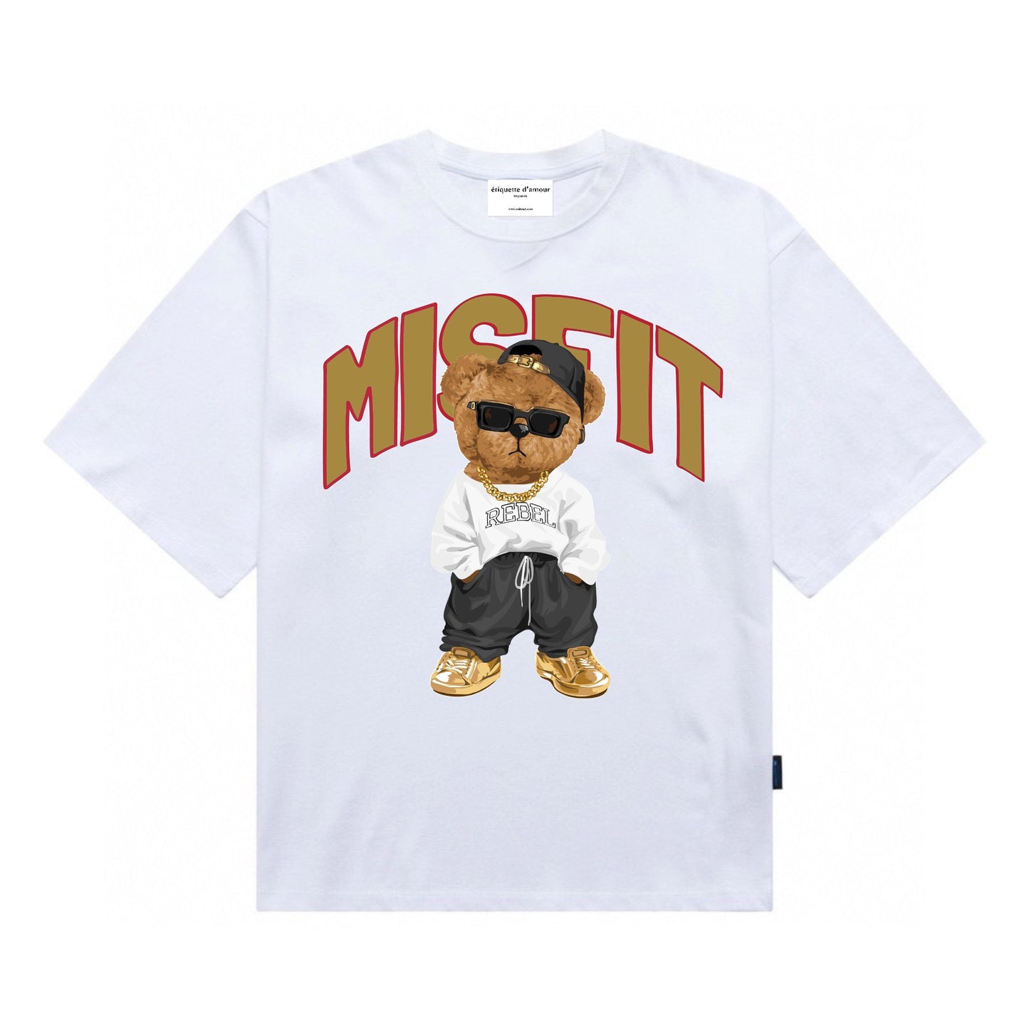 Etiquette Oversized T-Shirt - [0167] The Misfit Bear