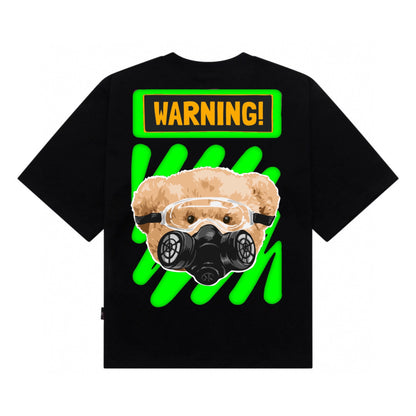 Etiquette Oversized T-Shirt - [0129]  Warning Teddy Bear