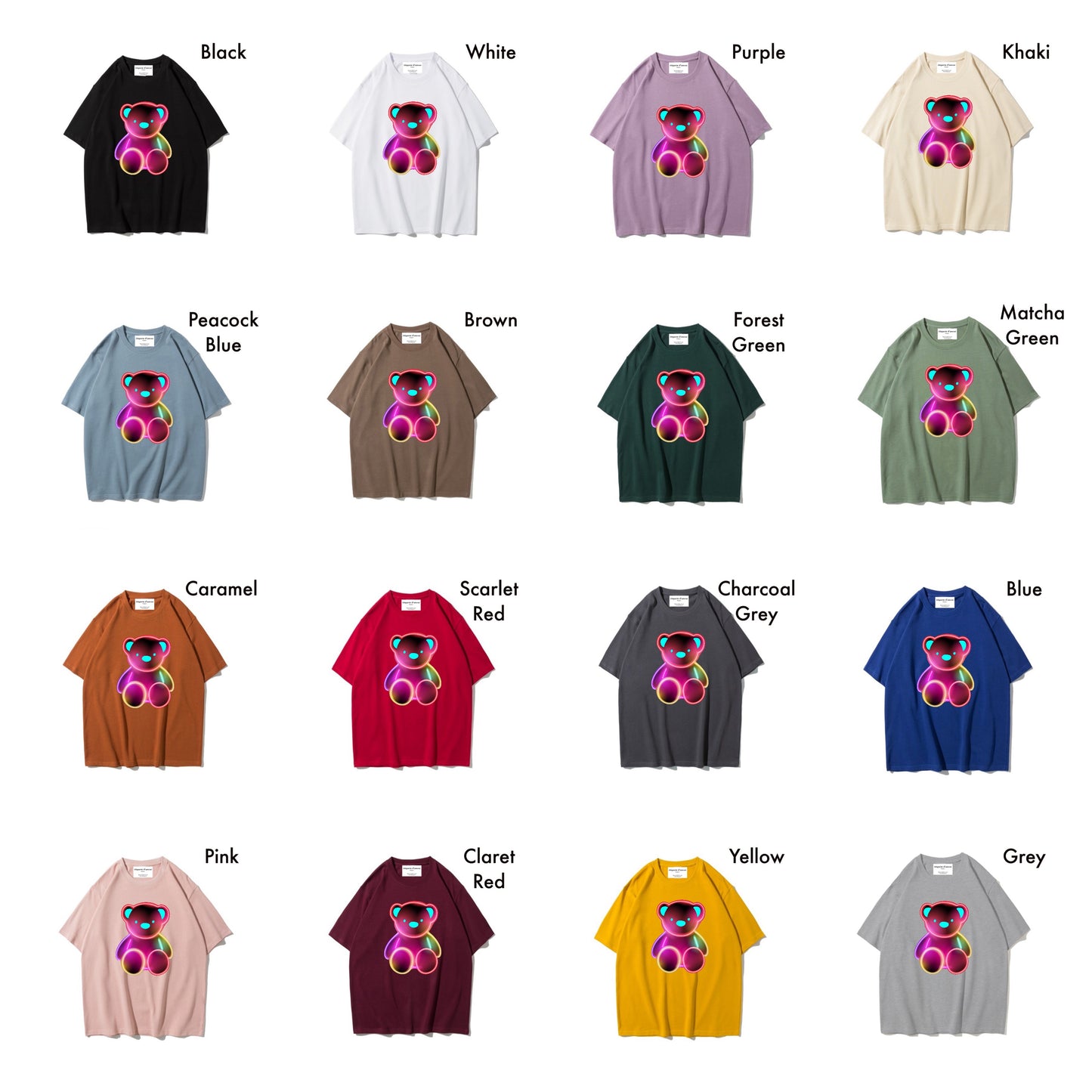 Etiquette Oversized T-Shirt - [0101] Neon Light Bear