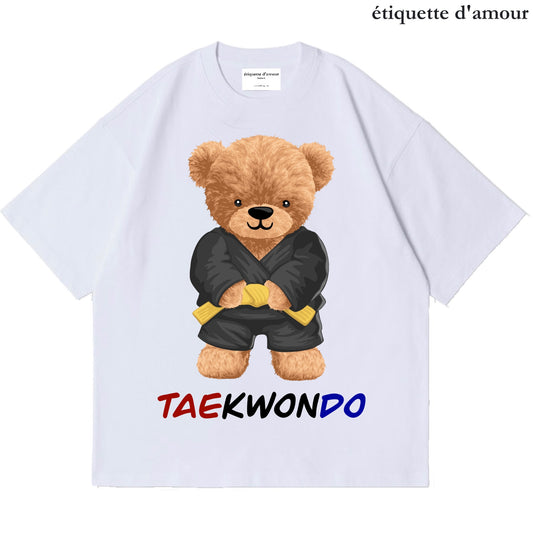 ETDM Unisex Oversized Tee | 0003 | Taekwondo Teddy Bear