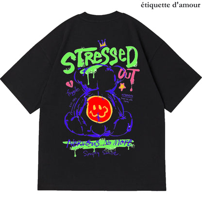 Etiquette Unisex Oversized Tee 0005 Stressed Out Teddy Bear