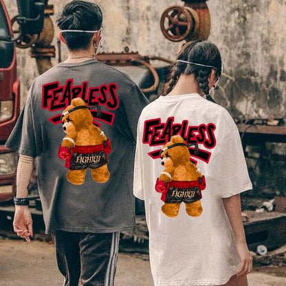 Etiquette Oversized T-Shirt - [0111] Fearless Fighter Bear