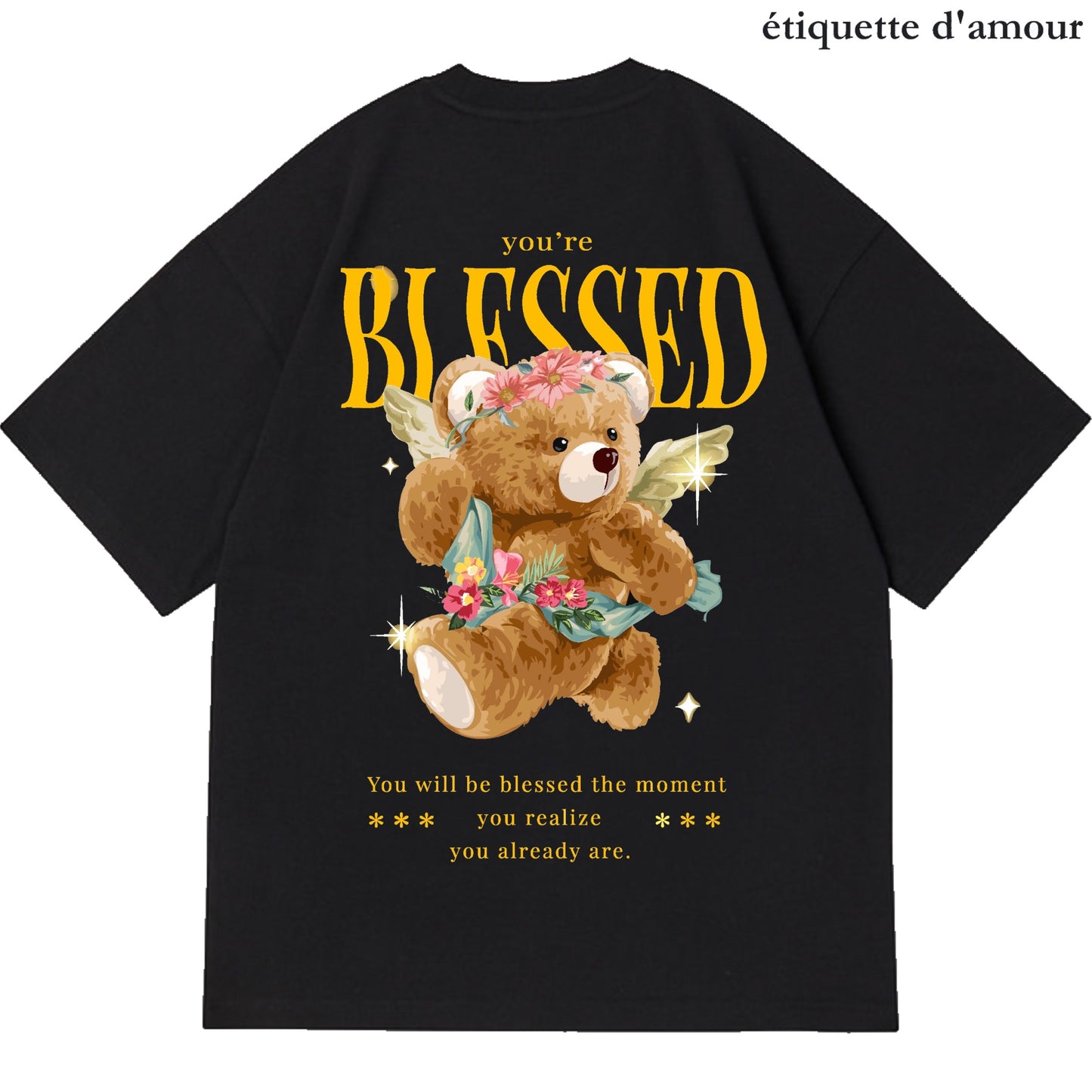 Etiquette Unisex Oversized T-Shirt - 0095 Blessed Angelic Bear
