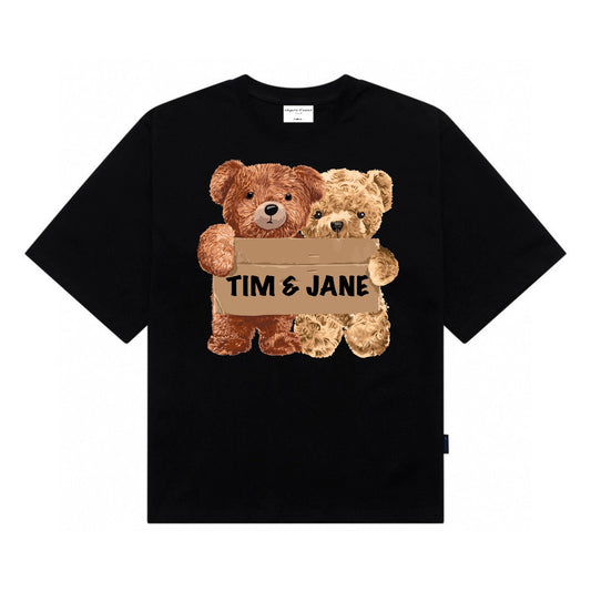 Etiquette Customised Oversized T-Shirt - [0003] Couple Hold Board Bear